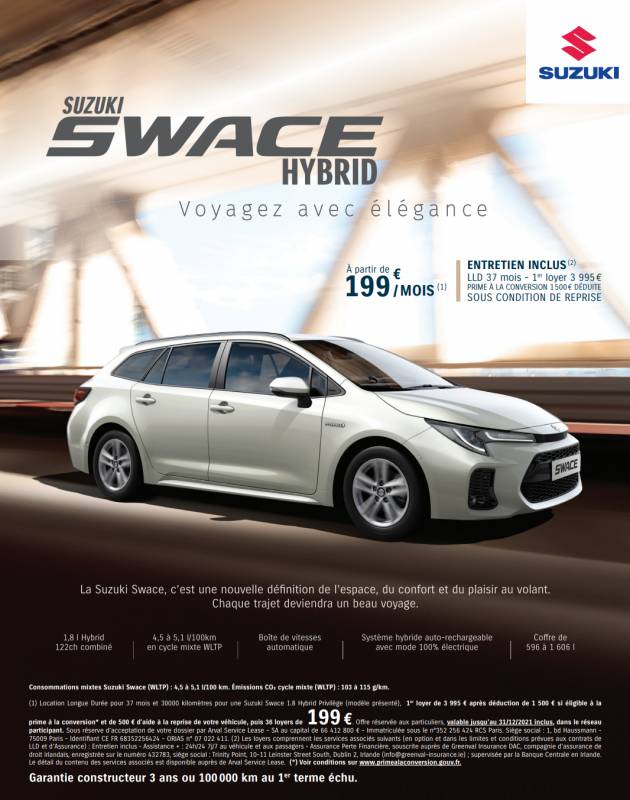 Découvrez la nouvelle Swace break Hybride by Suzuki.
